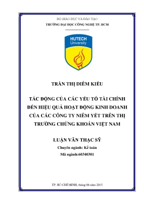 Luận văn thạc sĩ hay tác động của các yếu tố tài chính đến hiệu quả hoạt động kinh doanh của các công ty niêm yết trên thị trường chứng khoán việt nam