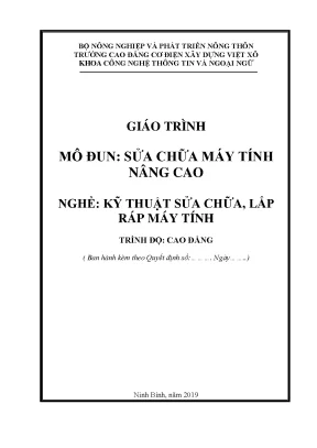 Giáo trình sửa chữa máy tính nâng cao nghề kỹ thuật sửa chữa lắp ráp máy tính cao đẳng