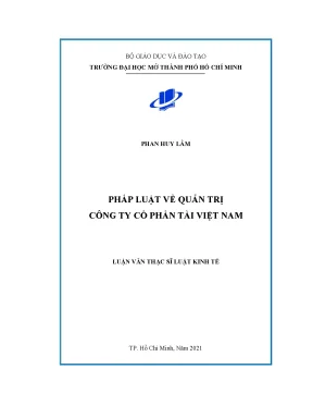 Pháp luật về quản trị công ty cổ phần tại việt nam