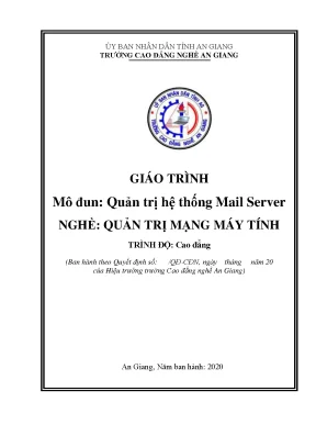 Giáo trình quản trị hệ thống mail server nghề quản trị mạng máy tính trình độ cao đẳng