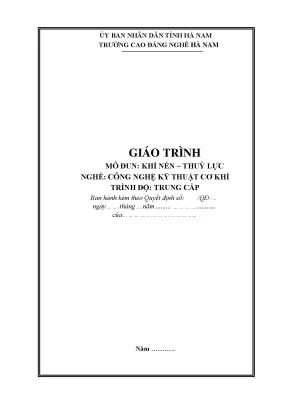 Giáo trình mô đun khí nén thuỷ lực nghề công nghệ kỹ thuật cơ khí