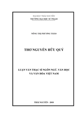 Luận văn thạc sĩ hay thơ nguyễn hữu quý