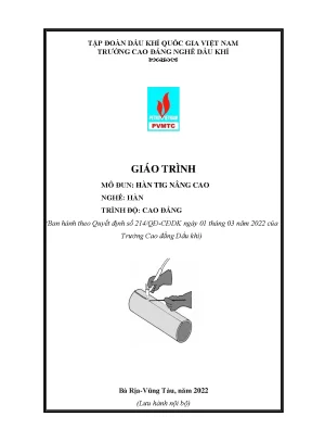 Giáo trình hàn tig nâng cao nghề hàn cao đẳng trường cao đẳng dầu khí