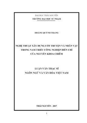 Luận văn thạc sĩ hay nghệ thuật xây dựng cốt truyện và nhân vật trong nam triều công nghiệp diễn chí