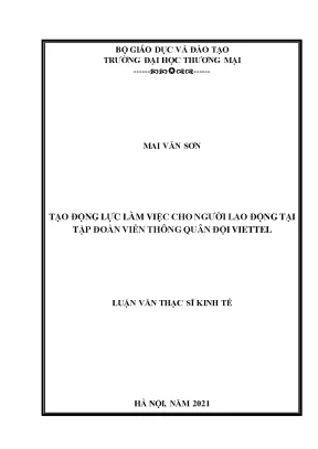 Luận văn thạc sĩ tạo động lực làm việc cho người lao động tại tập đoàn viễn thông quân đội viettel