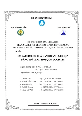 Đề tài dự báo rủi ro phá sản doanh nghiệp bằng mô hình hồi quy logistic
