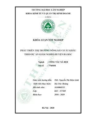 Khóa luận phát triển thị trường nông sản xuất khẩu theo dự án giảm nghèo huyện đà bắc