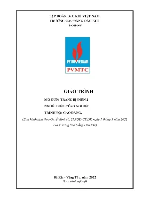 Giáo trình trang bị điện 2 nghề điện công nghiệp cao đẳng trường cao đẳng dầu khí