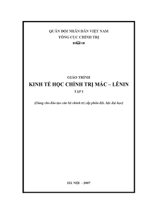 Giáo trình kinh tế học chính trị mác lênin tập 1 phần 1