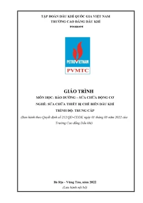 Giáo trình sửa chữa bảo dưỡng động cơ đốt trong nghề sửa chữa thiết bị chế biến dầu khí trung cấp trường cao đẳng dầu khí