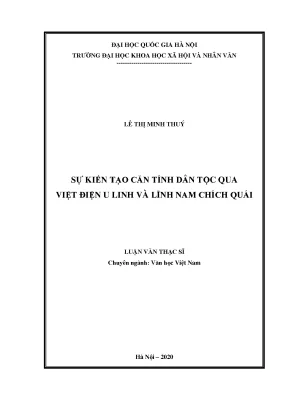 Luận văn thạc sĩ hay sự kiến tạo căn tính dân tộc qua việt điện u linh và lĩnh nam chích quái