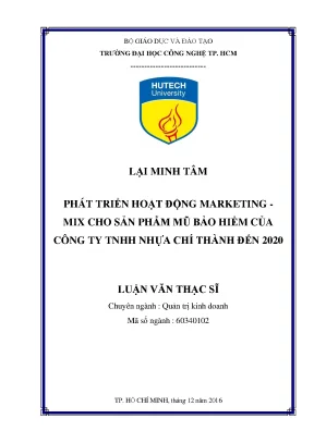 Luận văn thạc sĩ hay phát triển hoạt động marketing mix cho sản phẩm mũ bảo hiểm của công ty tnhh nhựa chí thành đến 2020