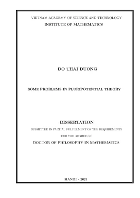 Luận án tiến sĩ một số vấn đề trong lý thuyết đa thế vị
