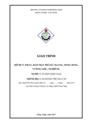 Giáo trình phay bào mặt phẳng ngang song song vuông góc nghiêng nghề cắt gọt kim loại cđtc