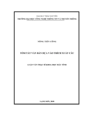 Luận văn thạc sĩ hay tóm tắt văn bản dựa vào trích xuất câu
