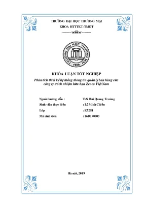 Khóa luận tốt nghiệp phân tích thiết kế hệ thống thông tin quản lý bán hàng của công ty trách nhiệm hữu hạn zenco việt nam