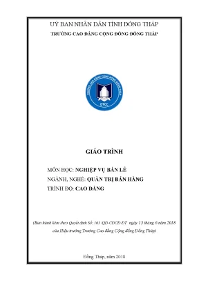 Giáo trình nghiệp vụ bán lẻ nghề quản trị bán hàng cao đẳng