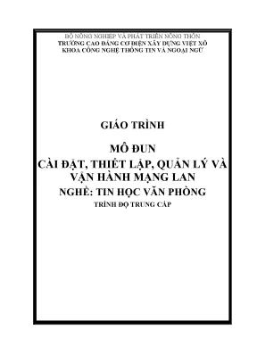 Giáo trình cài đặt thiết lập quản lý và vận hành mạng lan nghề tin học văn phòng trung cấp