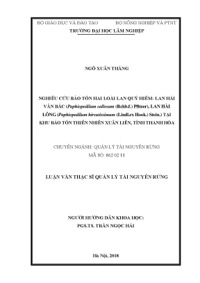 Luận văn thạc sĩ hay nghiên cứu bảo tồn hai loài lan quý hiếm lan hài vân bắc paphiopedilum callosum rchb f pfitzer lan hài lông