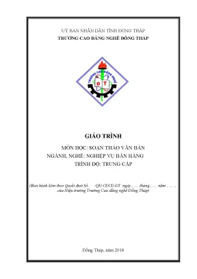 Giáo trình soạn thảo văn bản ngành nghiệp vụ bán hàng trung cấp