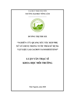 Luận văn thạc sĩ hay nghiên cứu quang xúc tác hấp phụ xử lý cr vi trong nước thải sử dụng vật liệu lai cacbon nanosheet zno