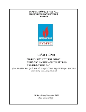 Giáo trình điện kỹ thuật cơ bản nghề vận hành nhà máy nhiệt điện trung cấp trường cao đẳng dầu khí