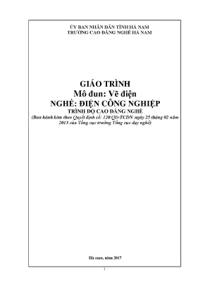 Giáo trình mô đun vẽ điện nghề điện công nghiệp trình độ cao đẳng nghề