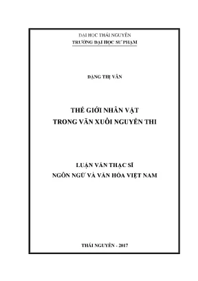 Luận văn thạc sĩ hay thế giới nhân vật trong văn xuôi nguyễn thi