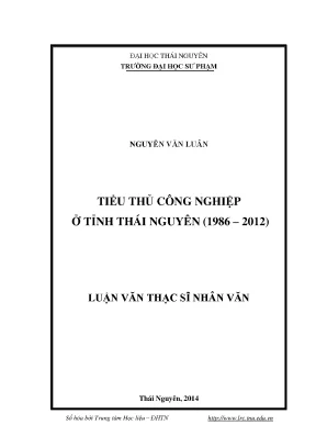 Luận văn thạc sĩ hay tiểu thủ công nghiệp ở tỉnh thái nguyên 1986 2012