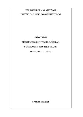 Giáo trình tin học căn bản ngành may thời trang trình độ cao đẳng