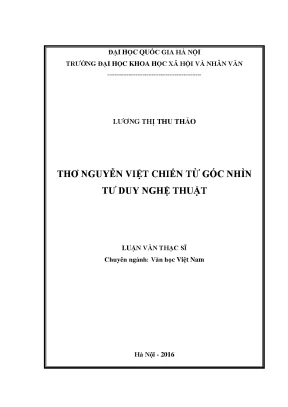 Luận văn thạc sĩ văn học thơ nguyễn việt chiến từ góc nhìn tư duy nghệ thuật