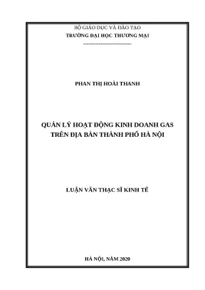 Luận văn thạc sĩ quản lý hoạt động kinh doanh gas trên địa bàn thành phố hà nội