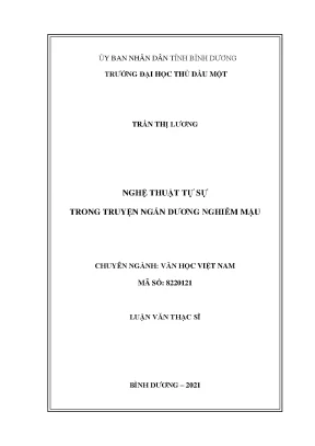 Luận văn thạc sĩ nghệ thuật tự sự trong truyện ngắn dương nghiễm mậu