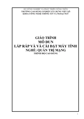 Giáo trình lắp ráp và cài đặt máy tính nghề quản trị mạng cao đẳng
