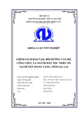 Khóa luận chính sách đào tạo bồi dưỡng cán bộ công chức là người dân tộc thiểu số tại huyện mang yang tỉnh gia lai