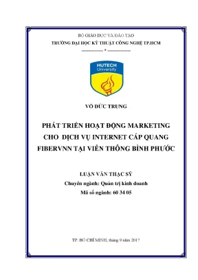 Luận văn thạc sĩ hay phát triển hoạt động marketing cho dịch vụ internet cáp quang fibervnn tại viễn thông bình phước