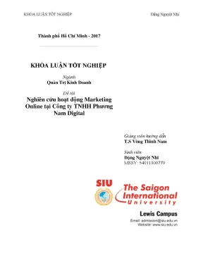 Khóa luận nghiên cứu hoạt động marketing online tại công ty tnhh phương nam digital