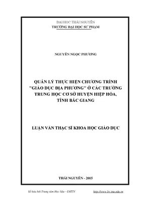 Luận văn thạc sĩ hay quản lý thực hiện chương trình giáo dục địa phương ở các trường thcs huyện hiệp hòa tỉnh bắc giang