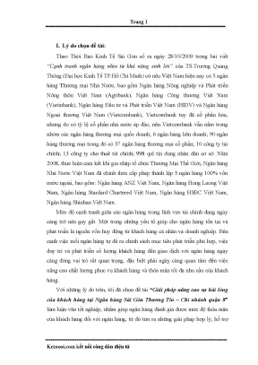 Luận văn thạc sỹ giải pháp nâng cao sự hài lòng của khách hàng tại ngân hàng sài gòn thương tín chi nhánh quận 8
