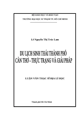 Luận văn thạc sỹ du lịch sinh thái cần thơ