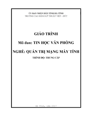Giáo trình tin học văn phòng nghề quản trị mạng máy tính trung cấp 2