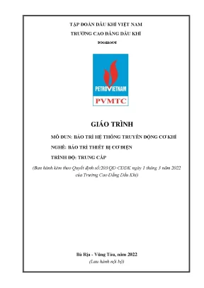 Giáo trình bảo trì hệ thống truyền động cơ khí nghề bảo trì thiết bị cơ điện trung cấp trường cao đẳng dầu khí