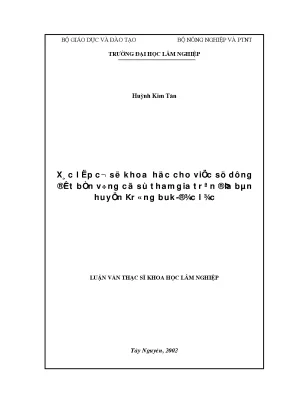 Luận văn thạc sĩ hay xác lập cơ sở khoa học cho việc sử dụng đất bền vững có sự tham gia trên địa bàn huyện krông buk đắk lắk