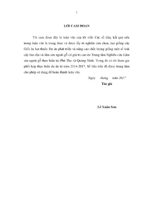 Luận văn thạc sĩ hay nghiên cứu kỹ thuật chọn tạo giống cây giổi ăn hạt michelia tonkinensis a chev tại đoan hùng phú thọ