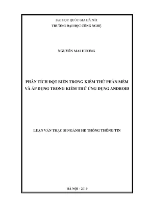 Luận văn thạc sĩ công nghệ thông tin phân tích đột biến trong kiểm thử phần mềm và áp dụng trong kiểm thử ứng dụng android
