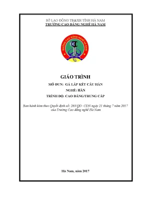 Giáo trình mô đun gá lắp kết cấu hàn nghề hàn trình độ cao đẳng