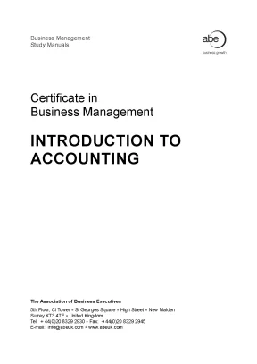 Ebook certificate in business management introduction to accounting part 1