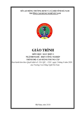 Giáo trình môn học máy điện 1 ngànhnghề điện công nghiệp