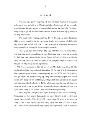 Luận văn thạc sĩ hay thực trạng và giải pháp thúc đẩy các giao dịch về quyền sử dụng đất rừng sản xuất tại tỉnh nghệ an