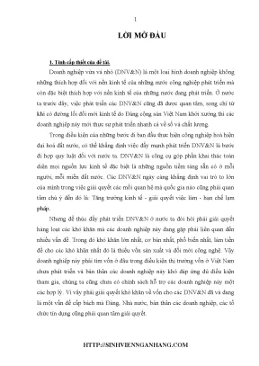 Giải pháp tín dụng ngân hàng nhằm phát triển dnvn tại vp bank